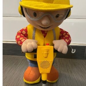 2001 Bob The Builder 13” Talking Jack Hammering Bob Plush Hasbro Working Vintage
